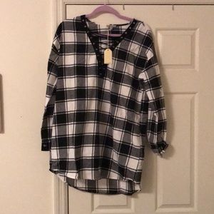 Plaid flannel tunic